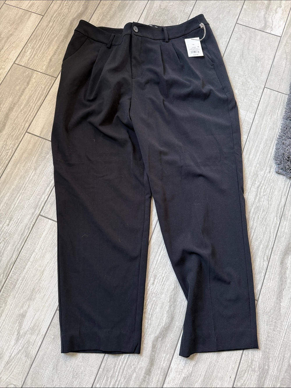 a new day Black Pleated Wide-Leg Trousers